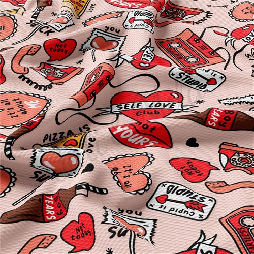 Valentine's Day Liverpool Bullet Textured Stretch Solid Strip Thick Knit Jersey Fabric