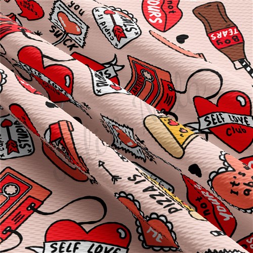 Valentine's Day Liverpool Bullet Textured Stretch Solid Strip Thick Knit Jersey Fabric