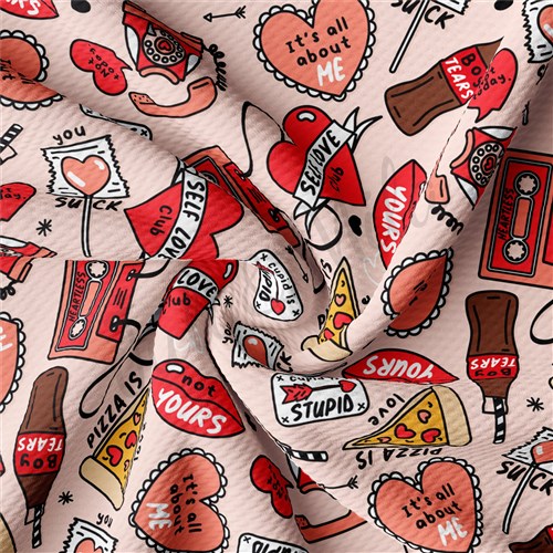 Valentine's Day Liverpool Bullet Textured Stretch Solid Strip Thick Knit Jersey Fabric