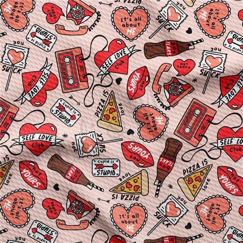 Valentine's Day Liverpool Bullet Textured Stretch Solid Strip Thick Knit Jersey Fabric