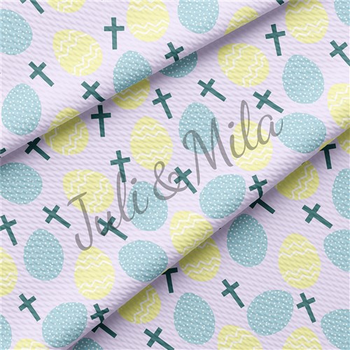 Easter Printed Liverpool Fabric Egg Bunny Pastel(E27) & Get a Free $89.99 Embroidery Bundle