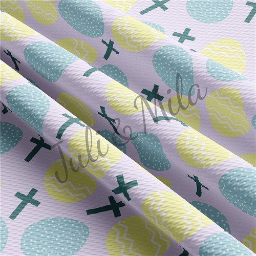 Easter Printed Liverpool Fabric Egg Bunny Pastel(E27) & Get a Free $89.99 Embroidery Bundle