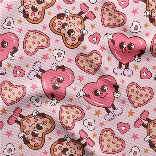 Valentine's Day Printed Liverpool Bullet Textured Stretch Solid Strip Thick Knit Jersey Fabric