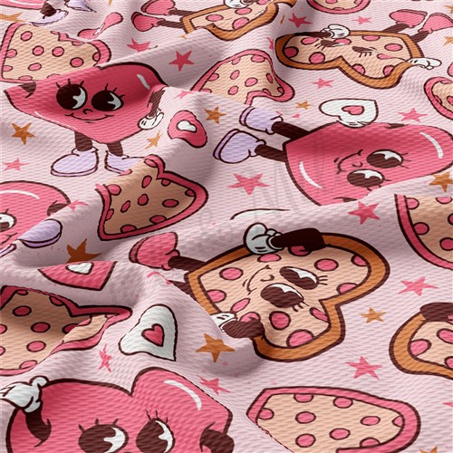 Valentine's Day Printed Liverpool Bullet Textured Stretch Solid Strip Thick Knit Jersey Fabric