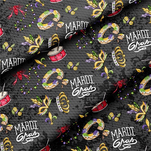 Mardi Gras Printed Liverpool Fabric AA1834 & Get a Free $89.99 Embroidery Bundle