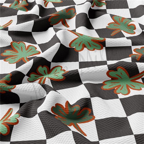 Clover St. Patrick Printed Liverpool Bullet Textured Stretch Solid Strip Thick Knit Jersey Fabric