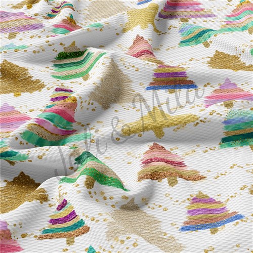 Christmas Liverpool Bullet Textured Stretch Solid Strip Thick Knit Jersey Fabric