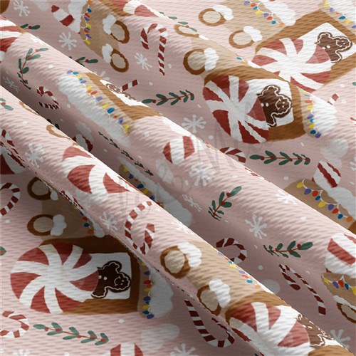 Christmas Printed Liverpool Bullet Textured Stretch Solid Strip Thick Knit Jersey Fabric