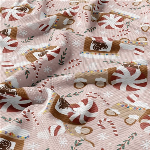 Christmas Printed Liverpool Bullet Textured Stretch Solid Strip Thick Knit Jersey Fabric