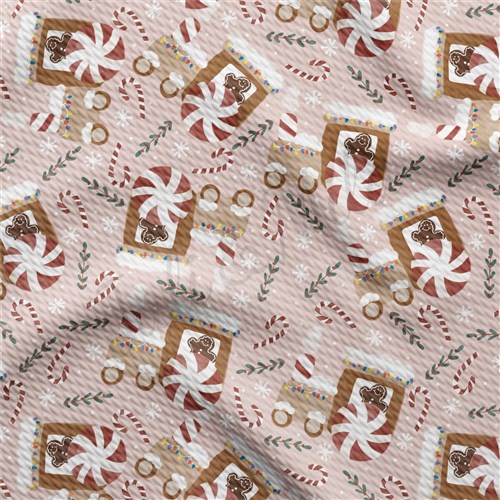 Christmas Printed Liverpool Bullet Textured Stretch Solid Strip Thick Knit Jersey Fabric
