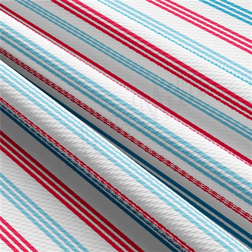 Patriotic 4th of July Liverpool Bullet Textured Stretch Solid Strip Thick Knit Jersey Fabric