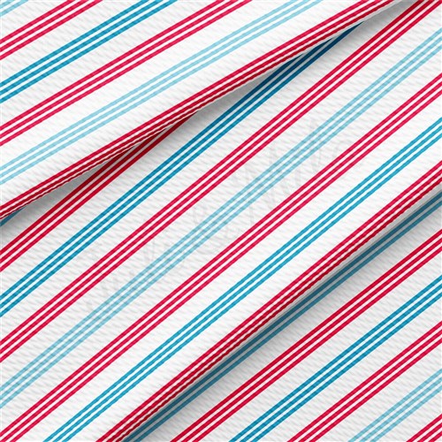 Patriotic 4th of July Liverpool Bullet Textured Stretch Solid Strip Thick Knit Jersey Fabric