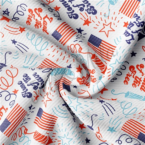 Patriotic 4th of July Printed Liverpool USA Flag (PT54) TBP102 & Get a Free $89.99 Embroidery Bundle