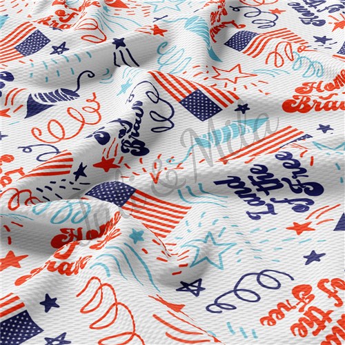 Patriotic 4th of July Printed Liverpool USA Flag (PT54) TBP102 & Get a Free $89.99 Embroidery Bundle