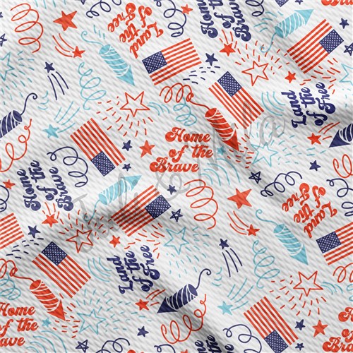 Patriotic 4th of July Printed Liverpool USA Flag (PT54) TBP102 & Get a Free $89.99 Embroidery Bundle