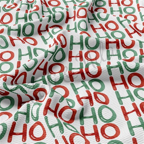 Christmas Ho HO Ho Liverpool Bullet Textured Stretch Solid Strip Thick Knit Jersey Fabric
