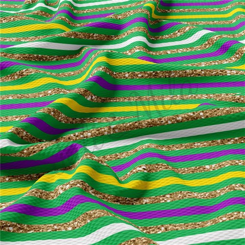 Mardi Gras Stripes14 Liverpool Bullet Textured Stretch Solid Strip Thick Knit Jersey Fabric