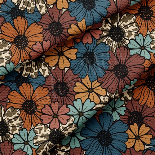 Floral Liverpool Bullet Textured Stretch Solid Strip Thick Knit Jersey Fabric