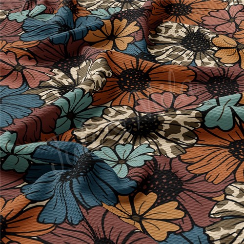 Floral Liverpool Bullet Textured Stretch Solid Strip Thick Knit Jersey Fabric