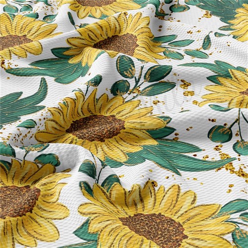 Sunflowers Floral Printed Liverpool AA1588 & Get a Free $89.99 Embroidery Bundle