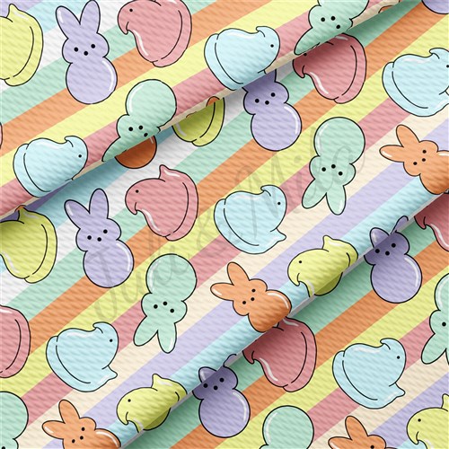 Easter AA1257 Liverpool Bullet Textured Stretch Solid Strip Thick Knit Jersey Fabric