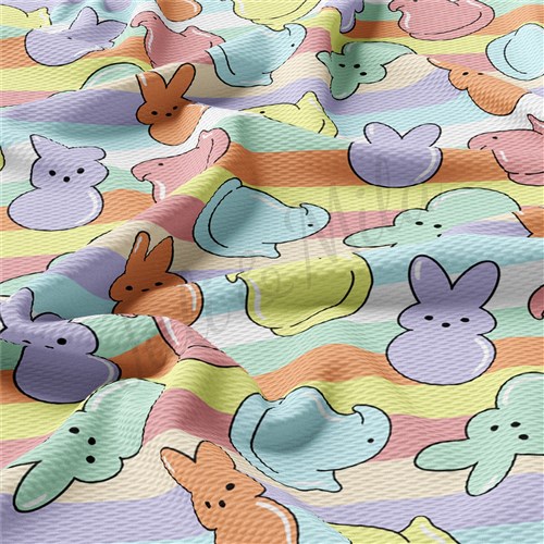 Easter AA1257 Liverpool Bullet Textured Stretch Solid Strip Thick Knit Jersey Fabric