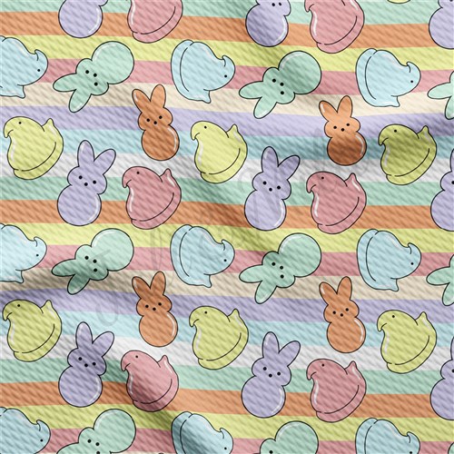 Easter AA1257 Liverpool Bullet Textured Stretch Solid Strip Thick Knit Jersey Fabric