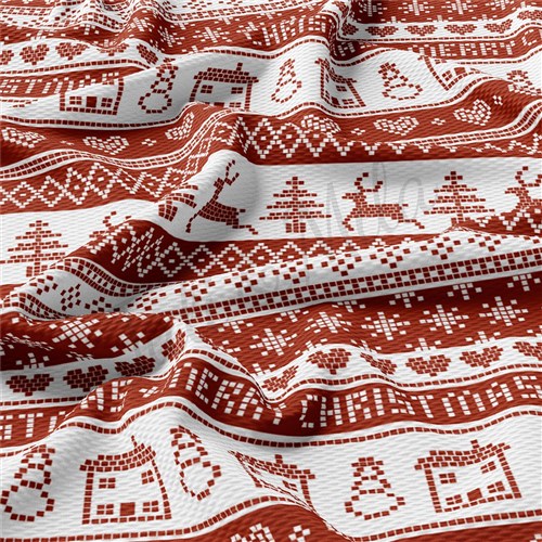 Christmas Liverpool Bullet Textured Stretch Solid Strip Thick Knit Jersey Fabric