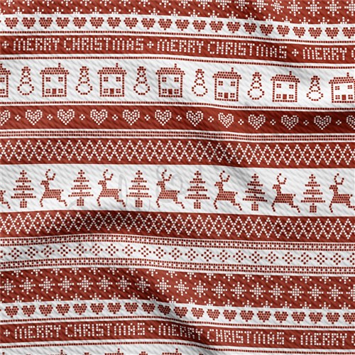 Christmas Liverpool Bullet Textured Stretch Solid Strip Thick Knit Jersey Fabric