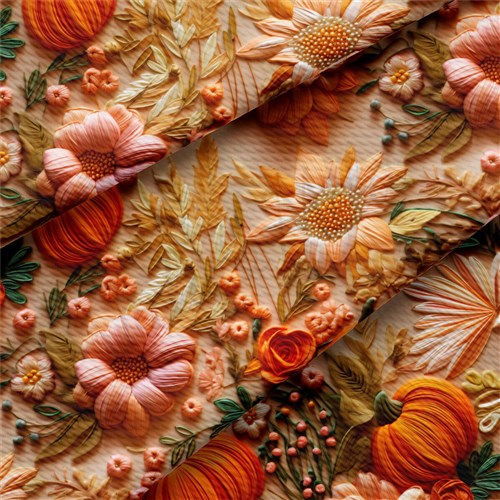 Fall Floral Embroidery Liverpool Bullet Textured Stretch Solid Strip Thick Knit Jersey Fabric
