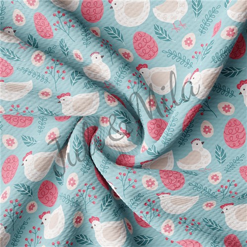 Easter Printed Liverpool Fabric Egg Bunny Pastel(E42) & Get a Free $89.99 Embroidery Bundle