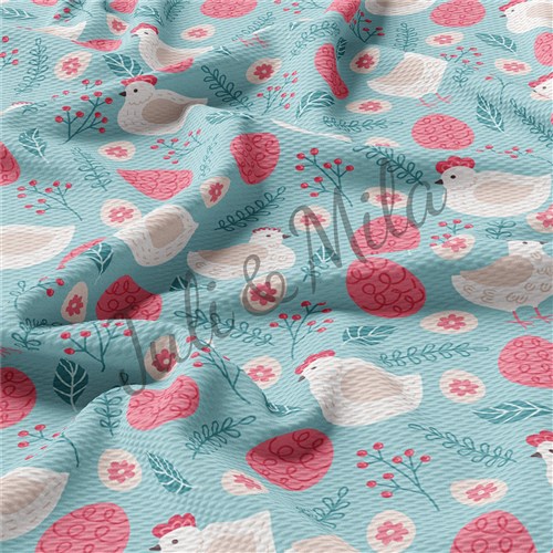 Easter Printed Liverpool Fabric Egg Bunny Pastel(E42) & Get a Free $89.99 Embroidery Bundle