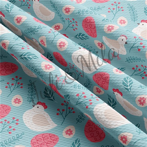 Easter Printed Liverpool Fabric Egg Bunny Pastel(E42) & Get a Free $89.99 Embroidery Bundle