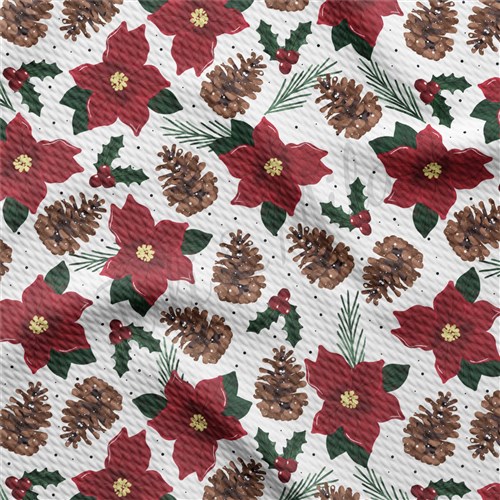 Christmas Printed Liverpool Bullet Textured Stretch Solid Strip Thick Knit Jersey Fabric