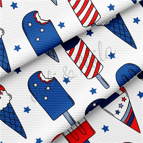 Patriotic 4th of July TBP102 Liverpool Bullet Textured Stretch Solid Strip Thick Knit Jersey Fabric