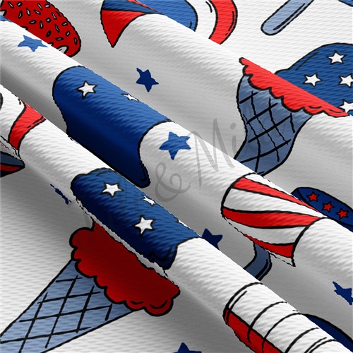 Patriotic 4th of July TBP102 Liverpool Bullet Textured Stretch Solid Strip Thick Knit Jersey Fabric