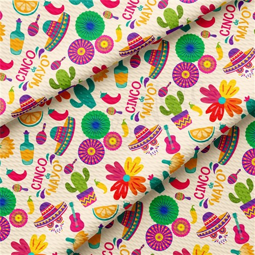 Cinco De May Mexico Serape Liverpool Bullet Textured Stretch Solid Strip Thick Knit Jersey Fabric
