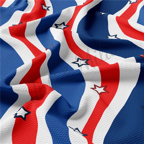 Patriotic 4th of July TBP102 Liverpool Bullet Textured Stretch Solid Strip Thick Knit Jersey Fabric