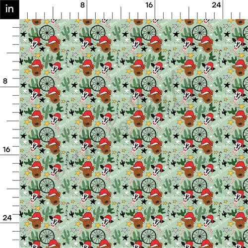 Merry Christmas Printed Liverpool Bullet Textured Stretch Solid Strip Thick Knit Jersey Fabric