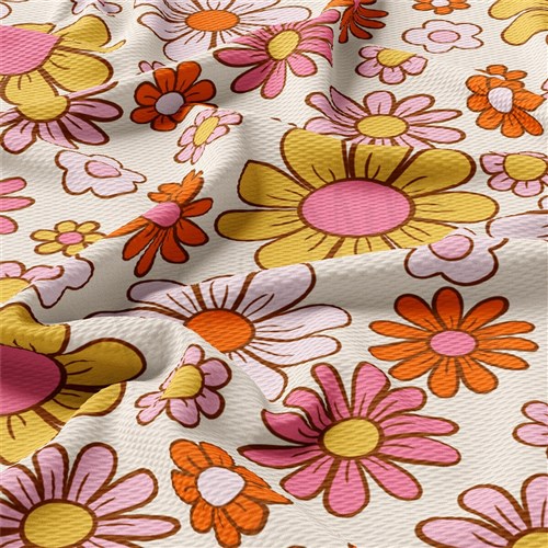 Floral Liverpool Bullet Textured Stretch Solid Strip Thick Knit Jersey Fabric