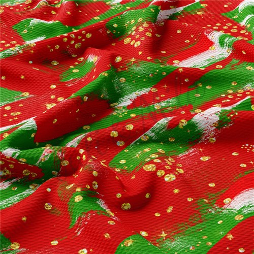 Christmas Liverpool Bullet Textured Stretch Solid Strip Thick Knit Jersey Fabric