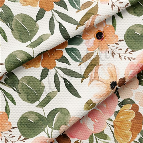 Watercolor Floral Liverpool Bullet Textured Stretch Solid Strip Thick Knit Jersey Fabric