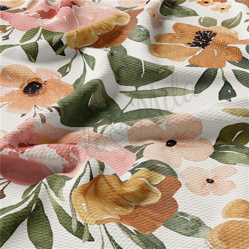 Watercolor Floral Liverpool Bullet Textured Stretch Solid Strip Thick Knit Jersey Fabric