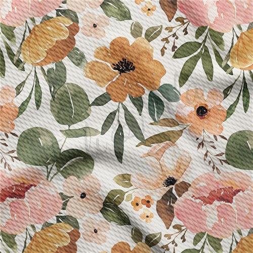 Watercolor Floral Liverpool Bullet Textured Stretch Solid Strip Thick Knit Jersey Fabric