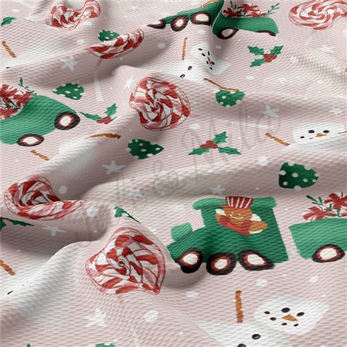 Christmas Printed Liverpool Bullet Textured Stretch Solid Strip Thick Knit Jersey Fabric