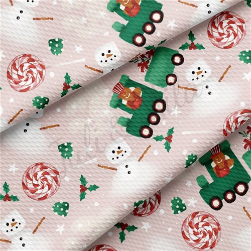 Christmas Printed Liverpool Bullet Textured Stretch Solid Strip Thick Knit Jersey Fabric