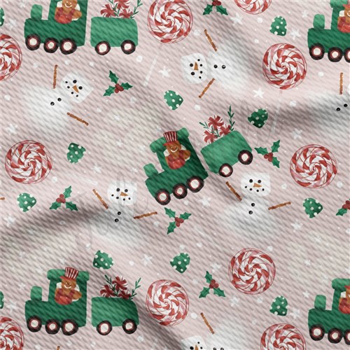 Christmas Printed Liverpool Bullet Textured Stretch Solid Strip Thick Knit Jersey Fabric