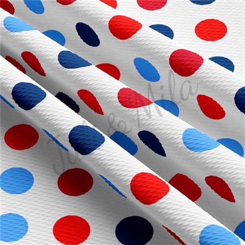 Patriotic 4th of July Liverpool Bullet Textured Stretch Solid Strip Thick Knit Jersey Fabric