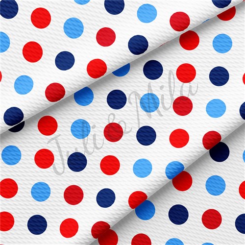 Patriotic 4th of July Liverpool Bullet Textured Stretch Solid Strip Thick Knit Jersey Fabric