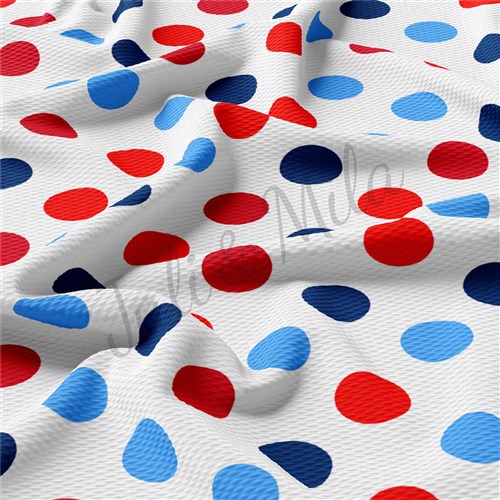 Patriotic 4th of July Liverpool Bullet Textured Stretch Solid Strip Thick Knit Jersey Fabric